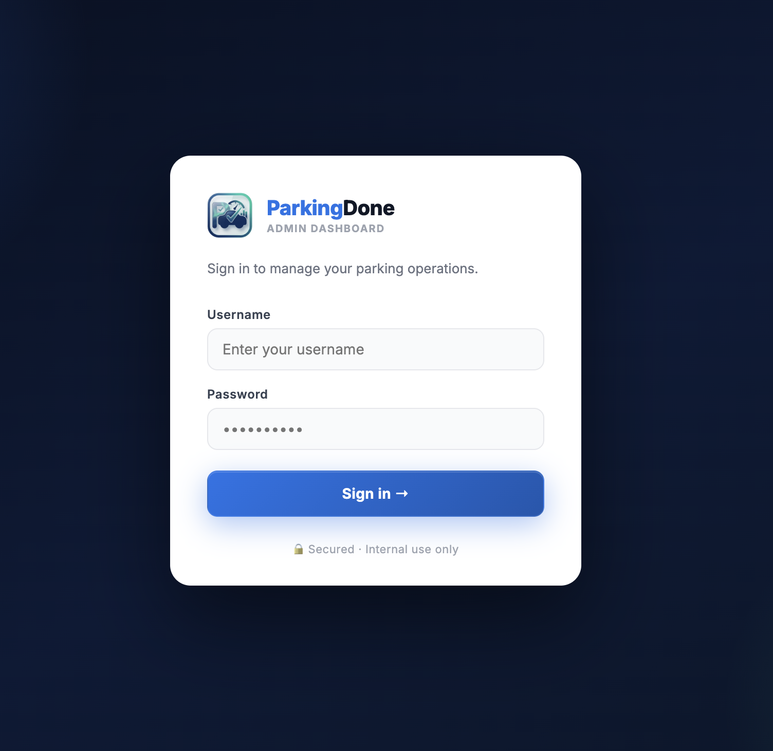 Admin Login